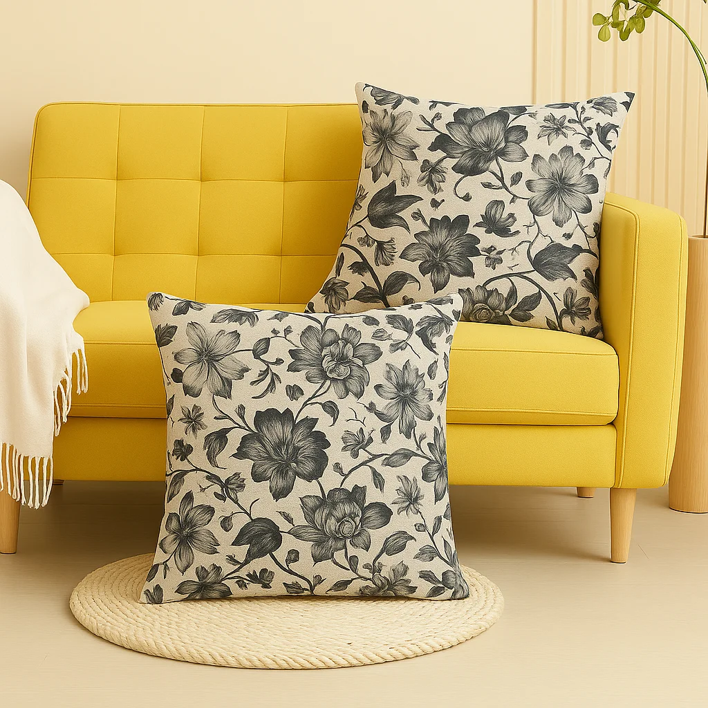 Yunora 16×16 Inch Cushion Cover – Modern Bold Design for Stylish Living