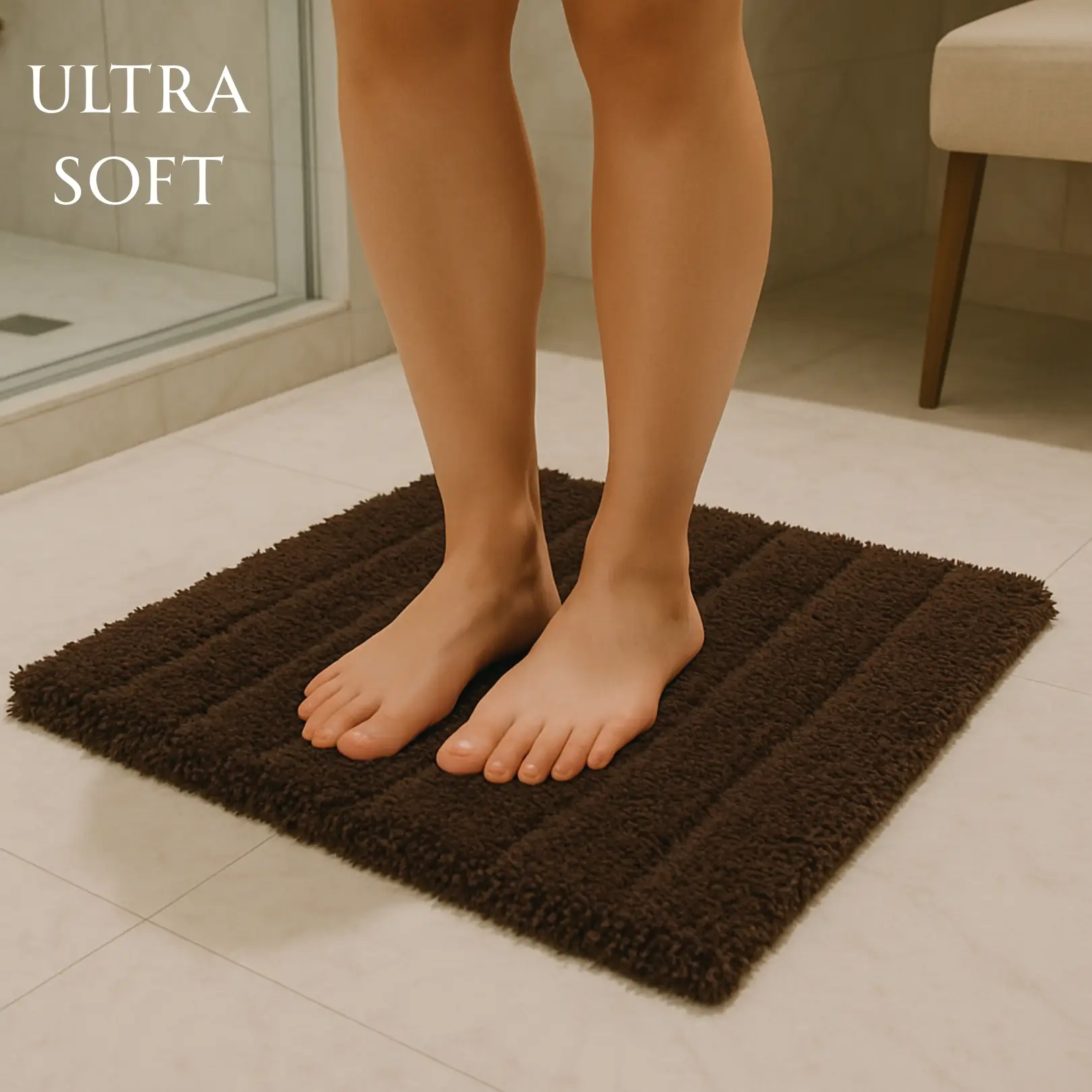 Yunora Soft Microfiber Bath Mat – Super Absorbent, Anti-Skid, and Quick-Drying